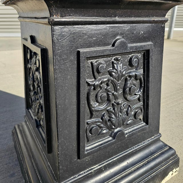 Victorian Aluminum Flower Garden Urn on Base For Sale - Image 18 of 18