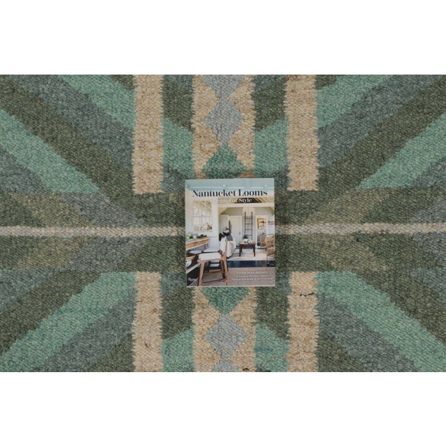 Contemporary Scandinavian Style Geometric Green Wool Rug by Rug & Kilim, India For Sale - Image 10 of 10