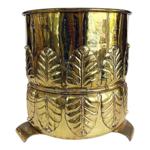 Overscale Brass Acanthus Leaf Bucket or Planter, Hong Kong