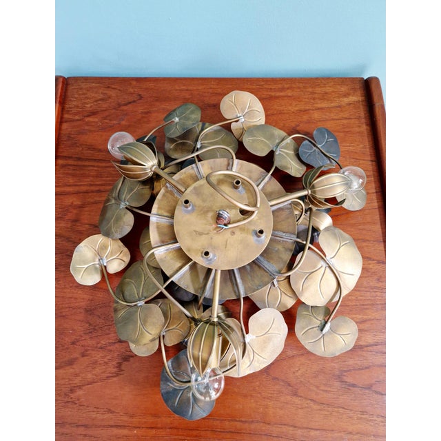 Hollywood Regency Style Brass Ceiling Light from Maison Jansen, 1970s For Sale - Image 11 of 13