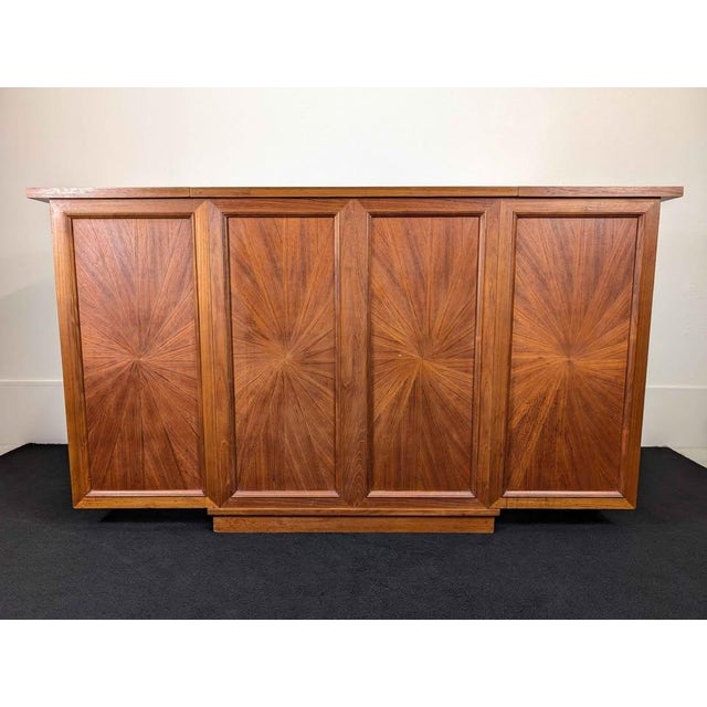 Vintage MCM Expanding Teak Starburst Bar Cabinet For Sale - Image 10 of 12