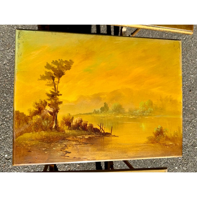 Goldenrod Victorian Hand Painted and Gilded Nesting Tables - Set of 4 For Sale - Image 8 of 12