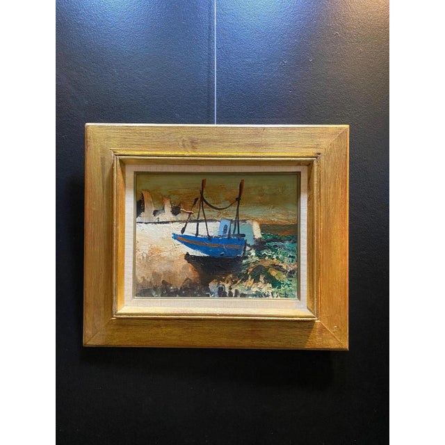 Modern William Goliasch, Dike in Bretagne, Oil on Wood, 1976 For Sale - Image 3 of 9