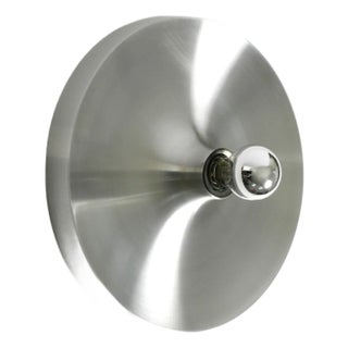 Large Space Age Pop Art Round Aluminum Ceiling or Wall Lamp, 1960s For Sale