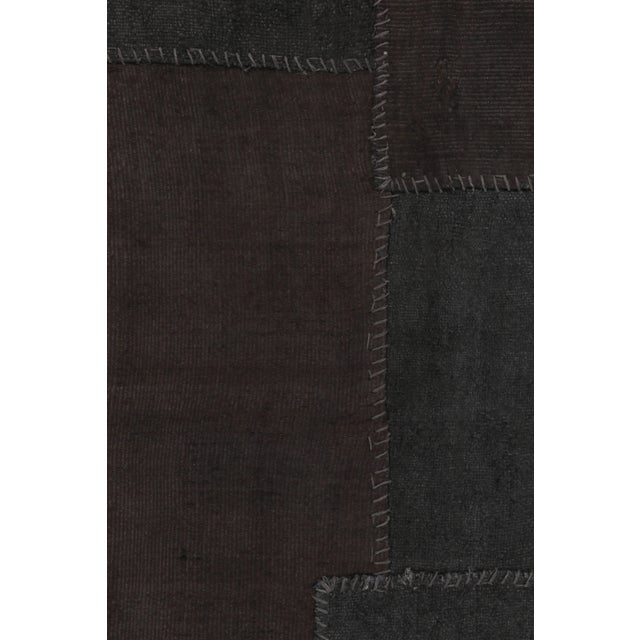Traditional Vintage Anatolian Patchwork Rug With Black and Brown Patterns - Rug & Kilim For Sale - Image 3 of 9