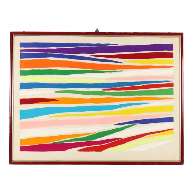 Piero Dorazio, Collage, Felt Fragments on Panel, Framed For Sale