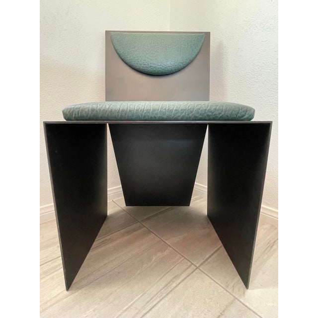 Metal Kelly Wearstler Bronze and Ostrich Leather Accent Chair For Sale - Image 7 of 13