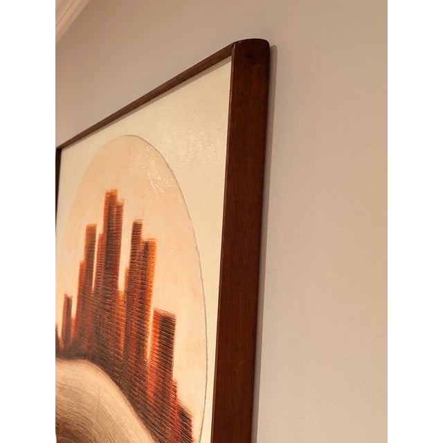 1970s Mid-Century Modern Oil Painting by Seattle Artist "Russell" Large Painting For Sale - Image 12 of 16