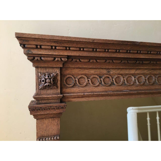 French Renaissance Style Mirror in Oak, 1870s For Sale - Image 4 of 13