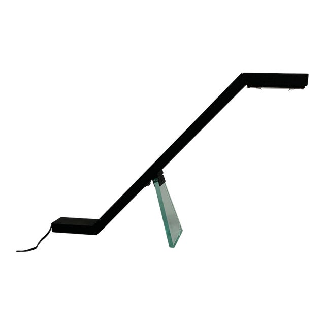 Postmodern Metal and Green Lucite Desk Lamp For Sale