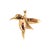 Vintage 14k Yellow Gold Diamond Ruby Green Enamel Hummingbird Drop Pendant For Sale In Houston - Image 6 of 8