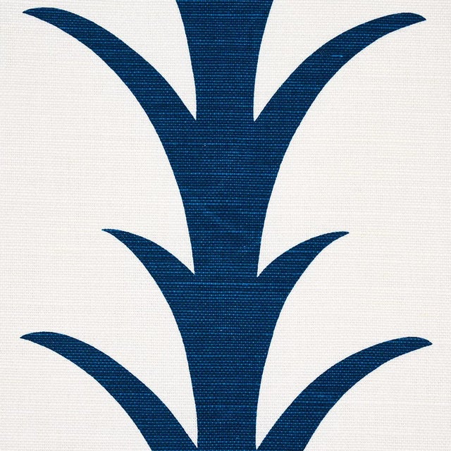 Contemporary Schumacher Acanthus Stripe Fabric in Navy For Sale - Image 3 of 5