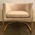 Original Retail: $1950, Stylish Worlds Away Modern Cream and Gold Barrel Back Jenna Lounge Chair, gold metal frame, cream...
