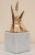 Mid-Century Modern VIntage Signed Boucher French Bronze Architectural Sculpture on White Marble Base, 1960's For Sale - Image 3 of 7