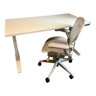 Premium Herman Miller Sit-Stand Office Setup – Desk + Aeron Chair For Sale