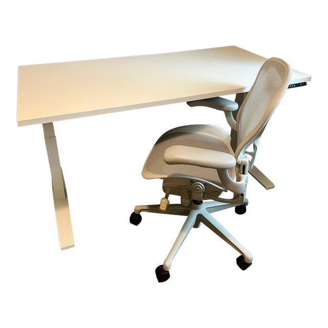 Premium Herman Miller Sit-Stand Office Setup – Desk + Aeron Chair For Sale