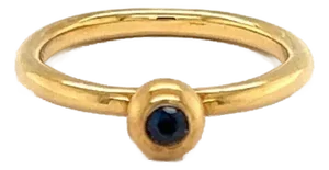 Mid 20th Century Tiffany & Co. Paloma Picasso Blue Sapphire Ring 18k Yellow Gold Size 6