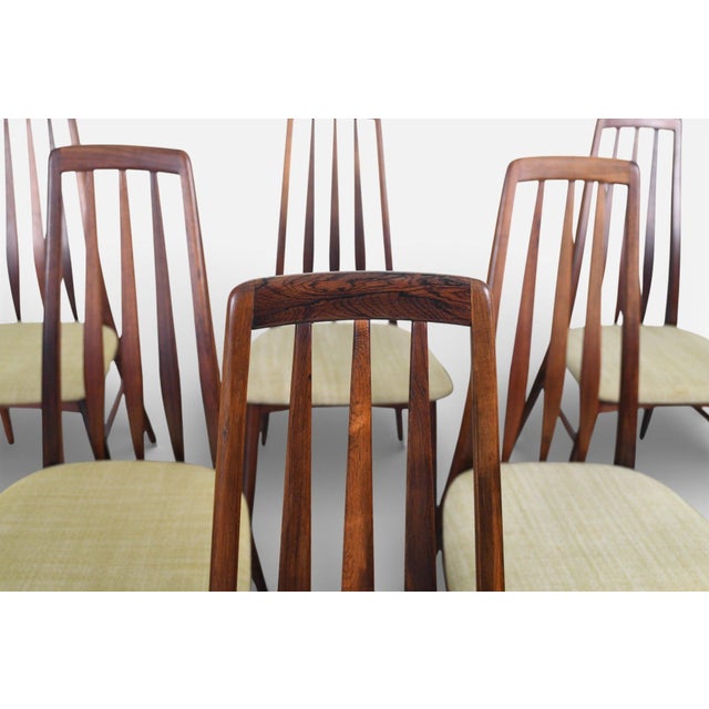 Wood Mid 20th Century Set of Six Nils Koefoed "Eva" Highback Dining Chairs in Rosewood For Sale - Image 7 of 18