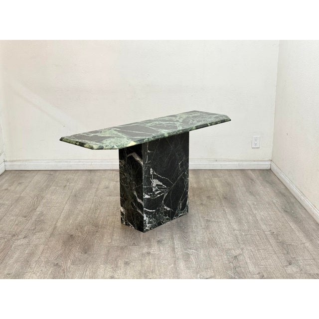 Stone Green Black Marble Console Table For Sale - Image 7 of 7