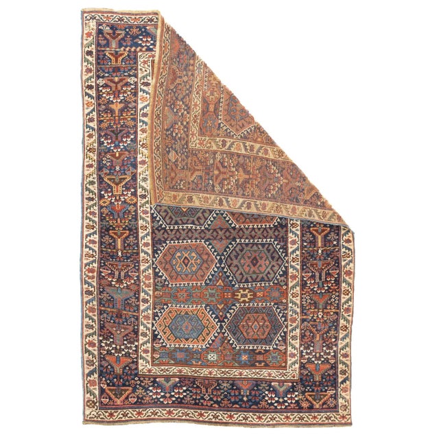 Late 18th Century Late 18th Century Antique Tribal Kurdish Rug 4'2'' x 6'4'' For Sale - Image 5 of 12