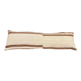 Turkish Hemp Pillow Cushion Natural Beige Brown Cushion Cover 14"x45" For Sale