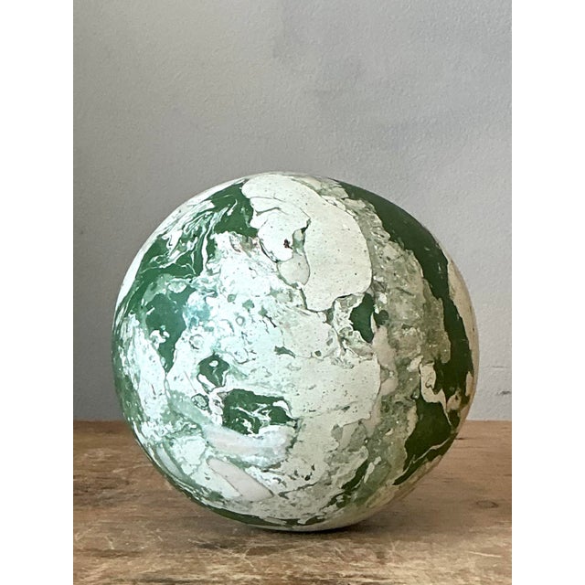 Contemporary Boho Artisanal Pigmented Plaster Scagliola Sphere For Sale - Image 3 of 5