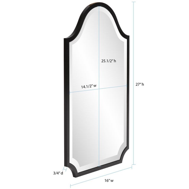 Metal Bosworth Brushed Black Shield Mirror For Sale - Image 7 of 7