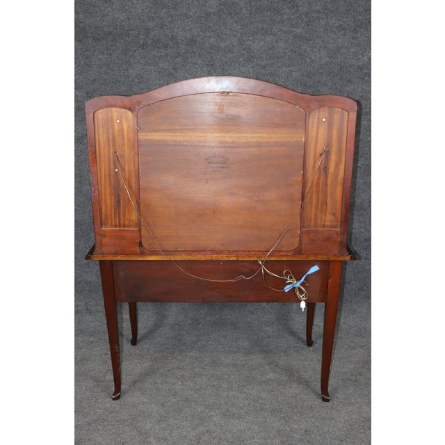 1920s 1920's Art Nouveau Mahogany Ormolu Mounted Vanity and Majorelle Stool For Sale - Image 5 of 14