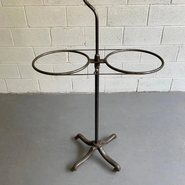 Early 20th Century Early 20th Century Industrial Rolling Brushed Steel Transfusion Rack For Sale - Image 5 of 7