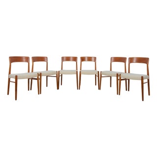 Mid-Century Modern Teak Model 26 Dining Chairs by Henry Kjærnulf for Korup Stolefabrik, Denmark, 1960s, Set of 6 For Sale