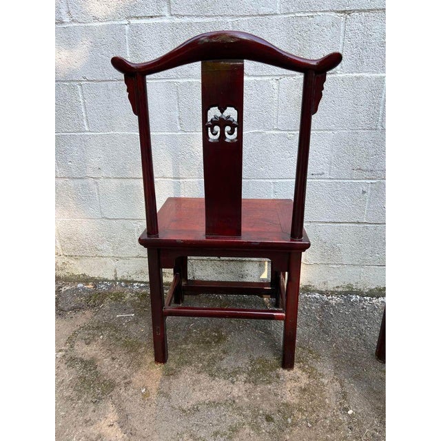 Chinoiserie Pair of Antique Ming Style Chinoiserie Hongmu Side Chairs For Sale - Image 3 of 11