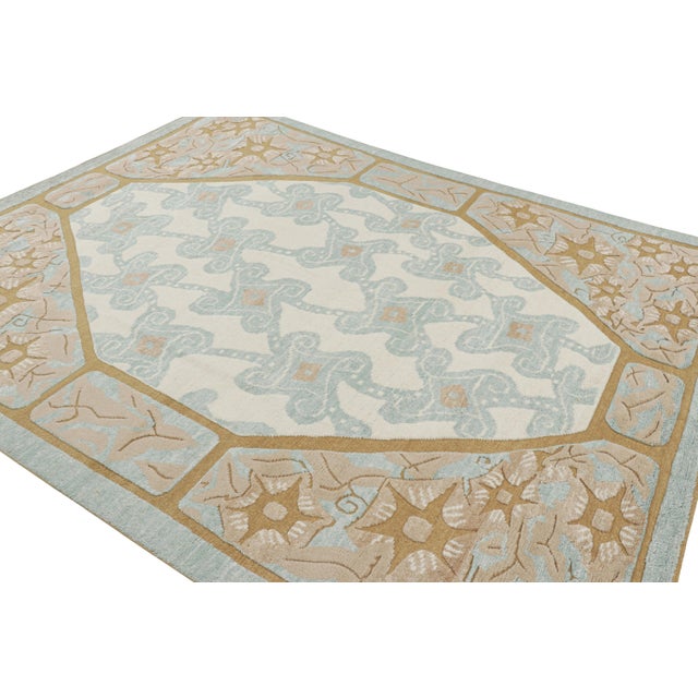 2010s Rug & Kilim’s French Art Deco Style Rug in White With Colorful Geometric Patterns For Sale - Image 5 of 7