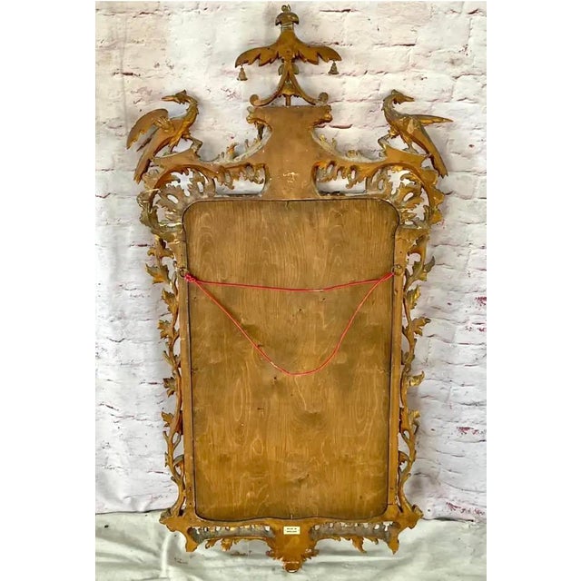 Chinese Chippendale Style Giltwood Mirror With Hoho Birds For Sale - Image 17 of 17