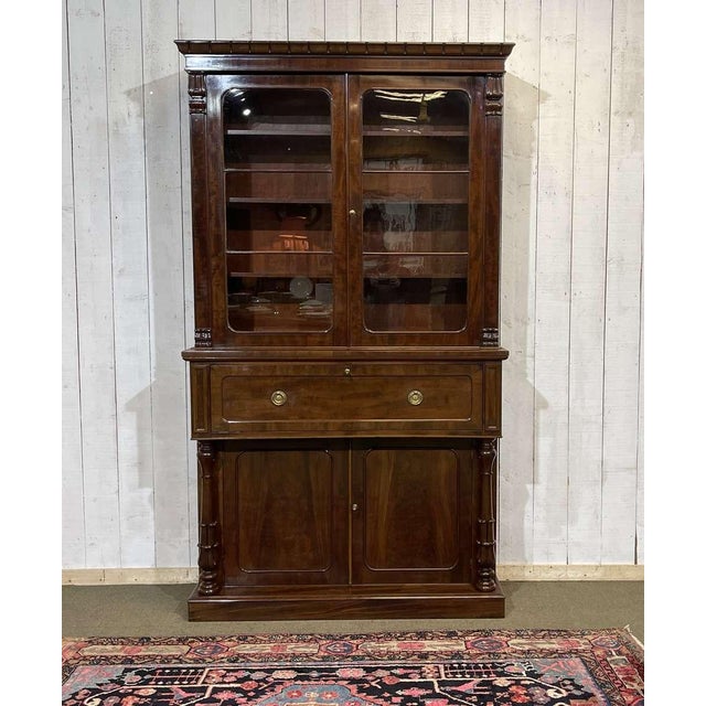 Wood Victorian Mahogany Secretary Bookcase For Sale - Image 7 of 18