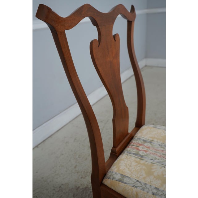 Wood Set of 6 Bench Made Walnut Chippendale Dining Chairs For Sale - Image 7 of 18