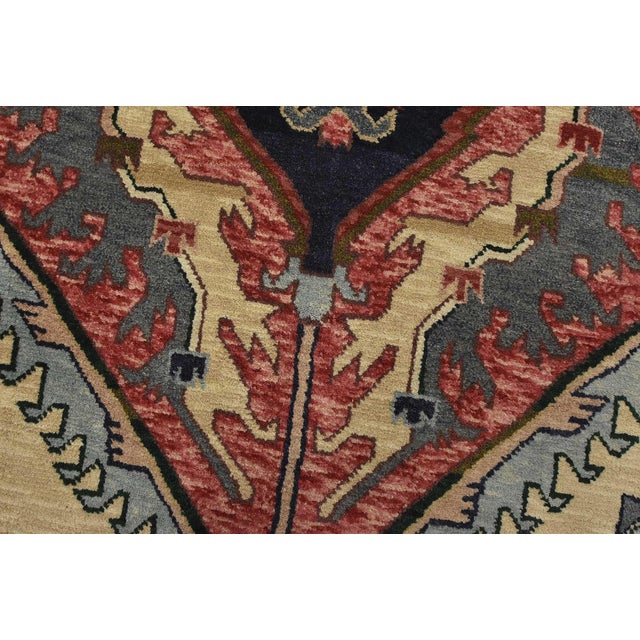 2000 - 2009 Heriz Rug 5’11” X 8’9” Beige Wool Vintage Traditional Hand-Knotted Carpet For Sale - Image 5 of 15