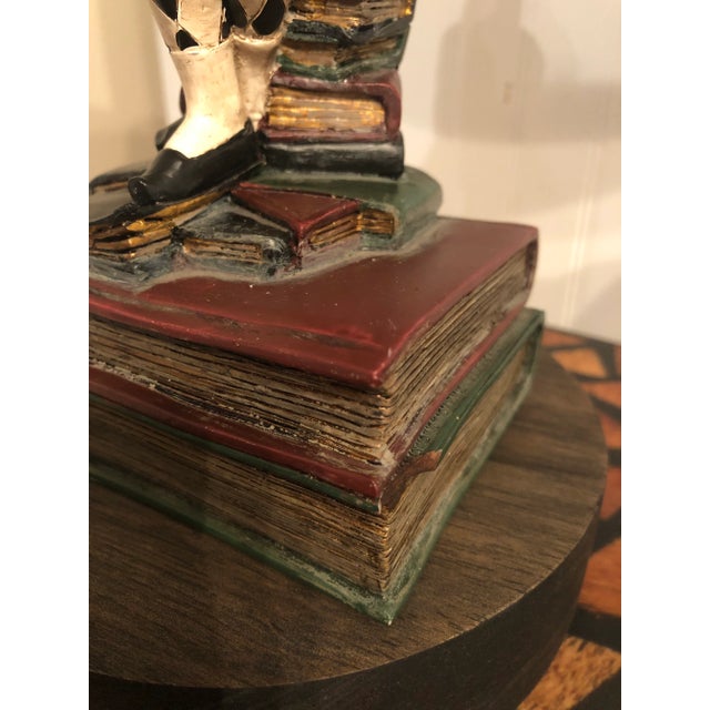 Paint Vintage Harlequin Bookends Converted to Lamps, a Pair For Sale - Image 7 of 12