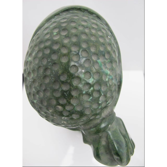 Shona J Chirunga African Carved Verdite Green Stone Figural Bust Sculpture For Sale - Image 11 of 12