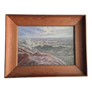 Swedish Artist, Ocean / Archipelago Motif, Mid-1900s, Oil on Canvas For Sale