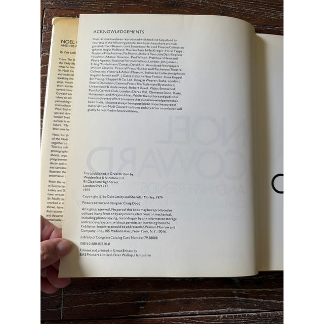 White Noel Coward and His Friends First Edition 1979 Biography Cole Lesley Graham Payn Sheridan Morley Hardcover Book With Dust Jacket For Sale - Image 8 of 12