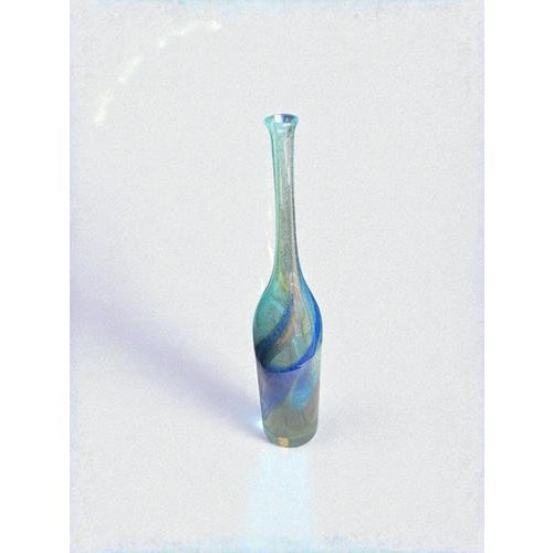 Tall Blue Art Glass Vase by Bengt Orup for Johansfors, 1960s For Sale - Image 4 of 9