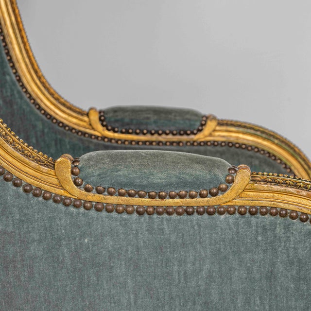 French Louis XVI Giltwood Wing Chair For Sale - Image 4 of 18