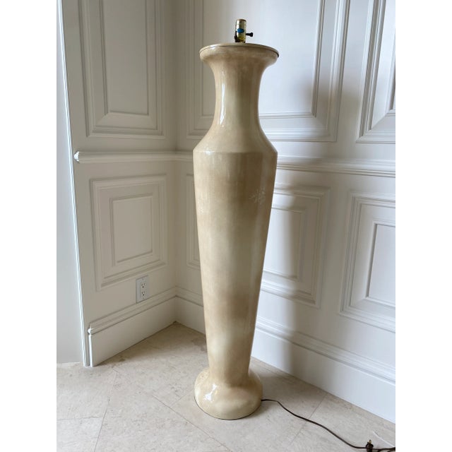 Vintage 1980’s Faux Goatskin / Parchment Floor Lamp For Sale - Image 11 of 11