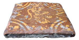 Medieval Tile from Gravensteen Count's Castle, Ghent, Belgium, 14th-15th Century
