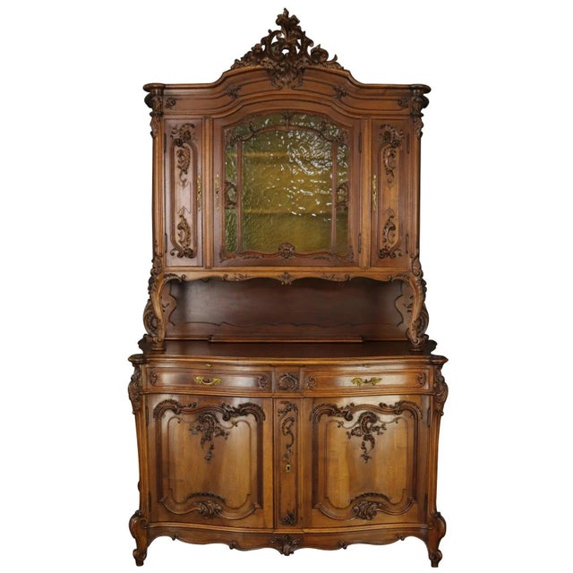 Late 19th Century Buffet Louis Xv Rococo Antique French 1880 Walnut For Sale - Image 5 of 12