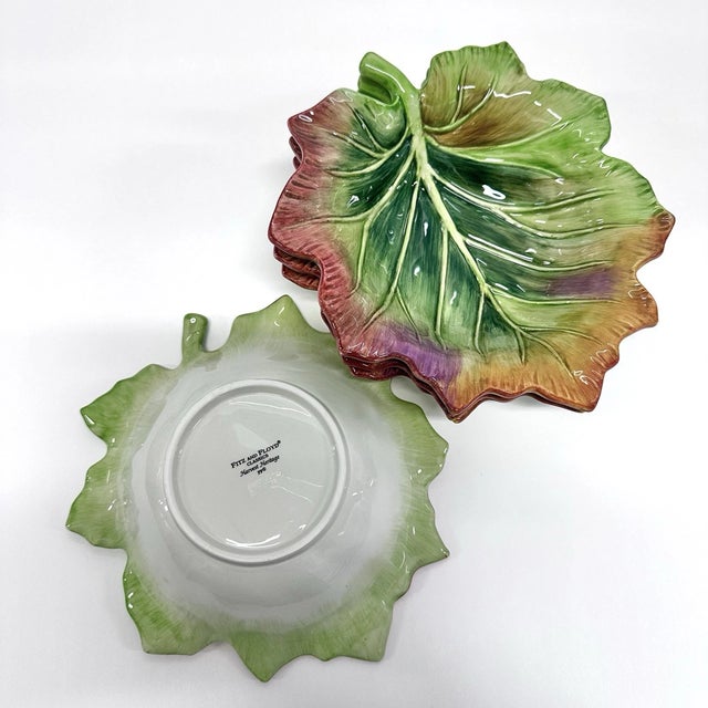 1990s Vintage MCM Fitz & Floyd Harvest Heritage Leaf Bowls- Set of 4 For Sale - Image 5 of 5