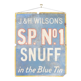 1950s Vintage Rustic Snuff Sign For Sale