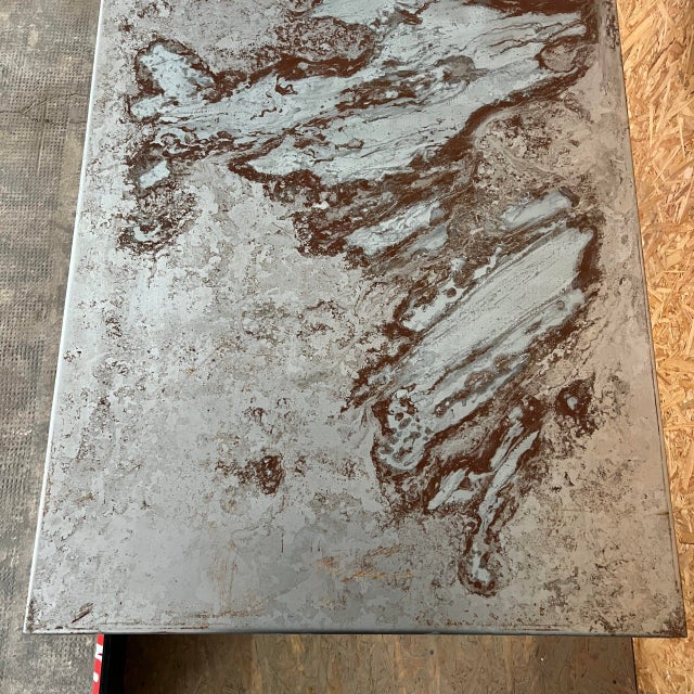 Rectangular Zinc Top Dining Table, 1950s For Sale - Image 3 of 5