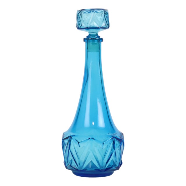 Vintage Cobalt Blue Glass Carafe 0.5l, Belgium, 1950s For Sale
