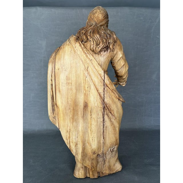 Brown Hispanic Filipino Religious Carving in Birch by San José, 1800s For Sale - Image 8 of 13